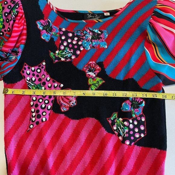 Diane Freis VINTAGE 80's Bright Knit Sweater Small - Picture 5 of 10